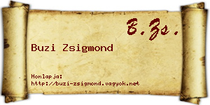 Buzi Zsigmond névjegykártya